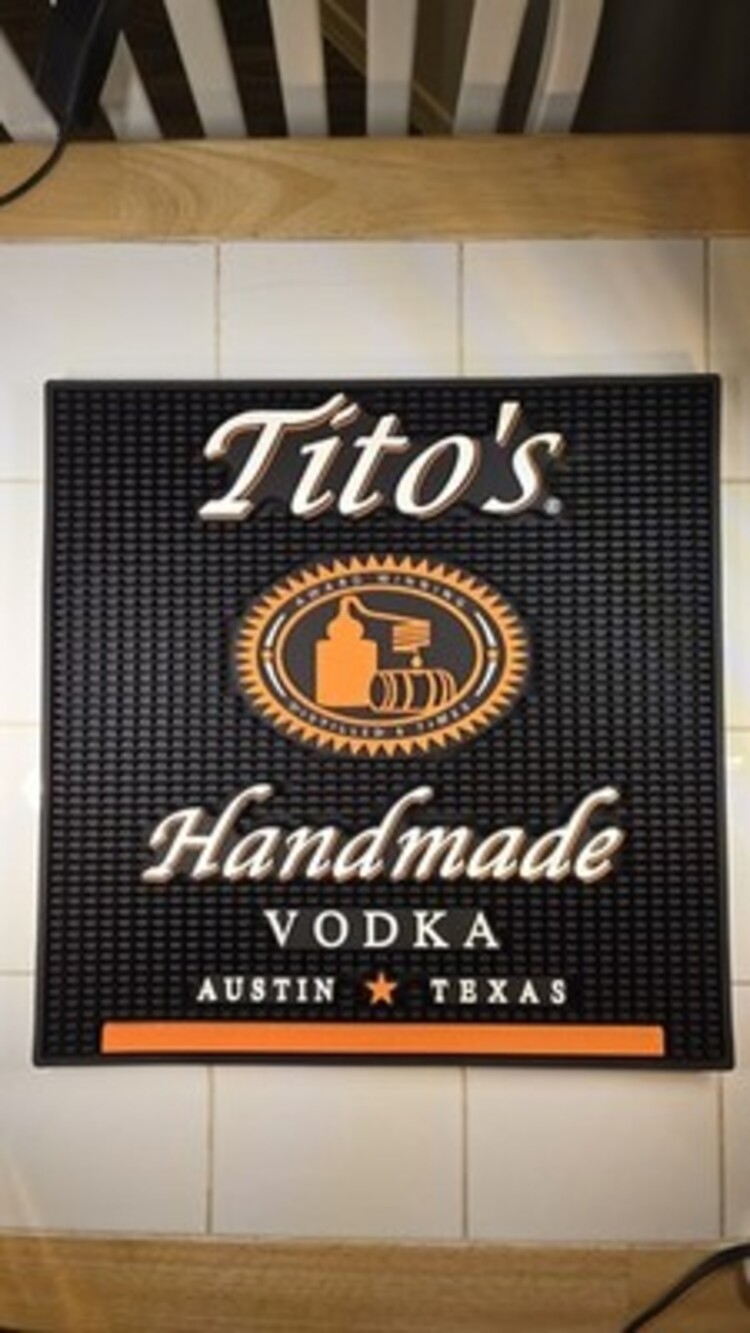 Tito's Handmade Vodka Austin Texas Large Rubber Bar Mat
